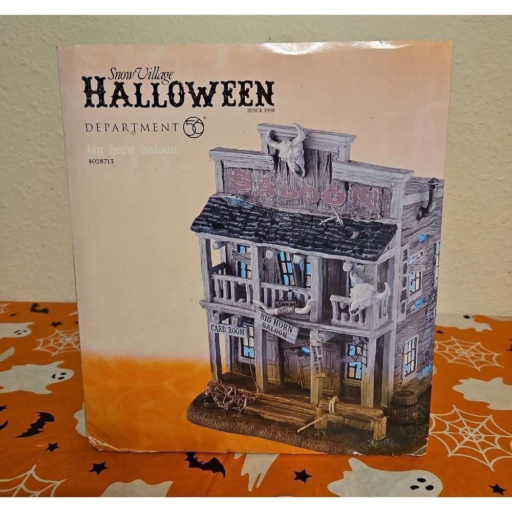 Department 56 Snow Village Halloween "Big Horn Saloon" Table Decor